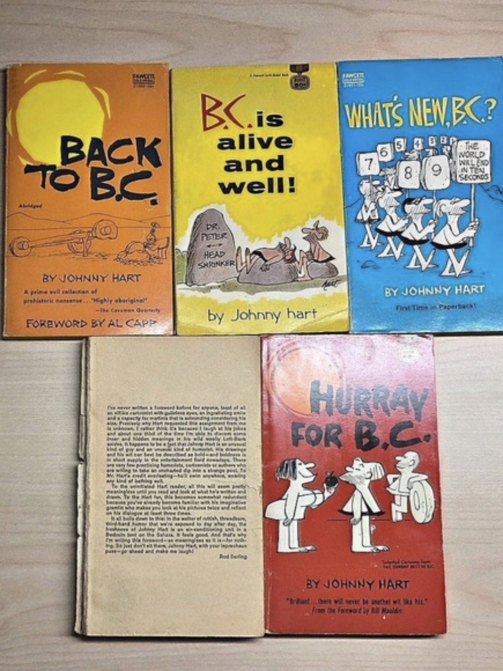 Vintage B.C. Comic Strip Paperback Lot by Johnny Hart (4 Books)